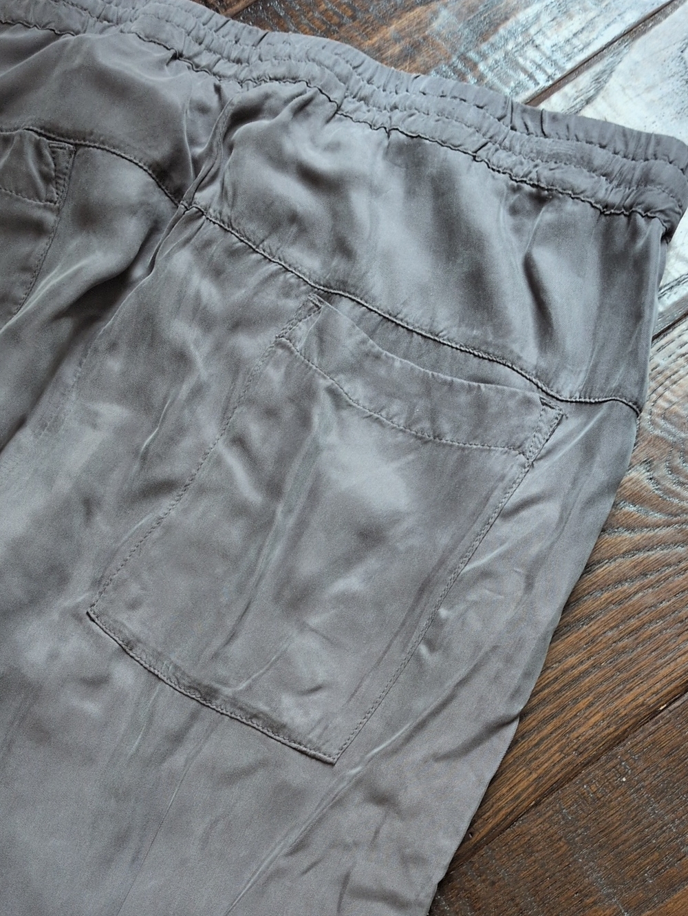 JOHNNY WAS I Granite Gray Alice Cupra Silky Drawstring Jogger Ankle Pants, M - Picture 10 of 12